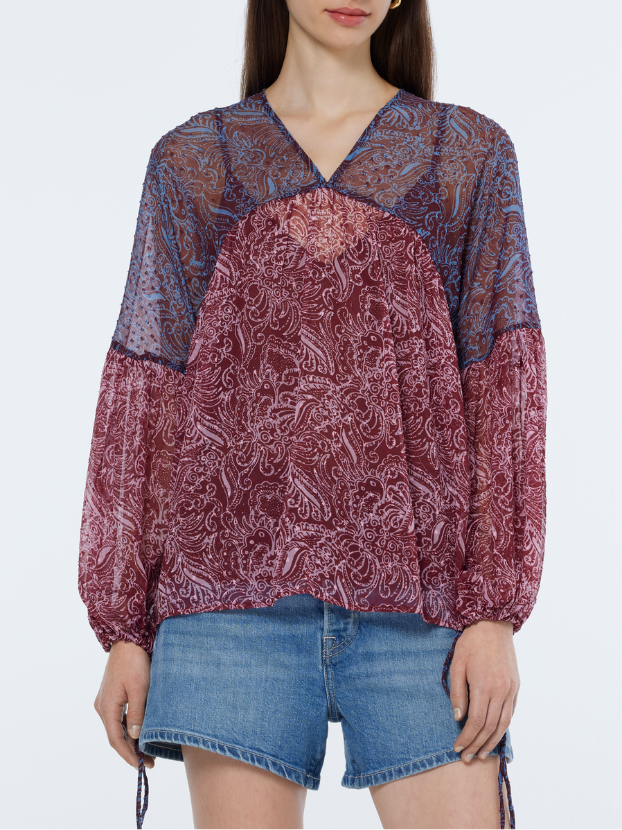 Printed Fil Coupe Top