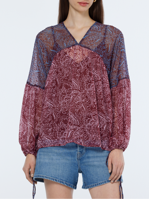Printed Fil Coupe Top