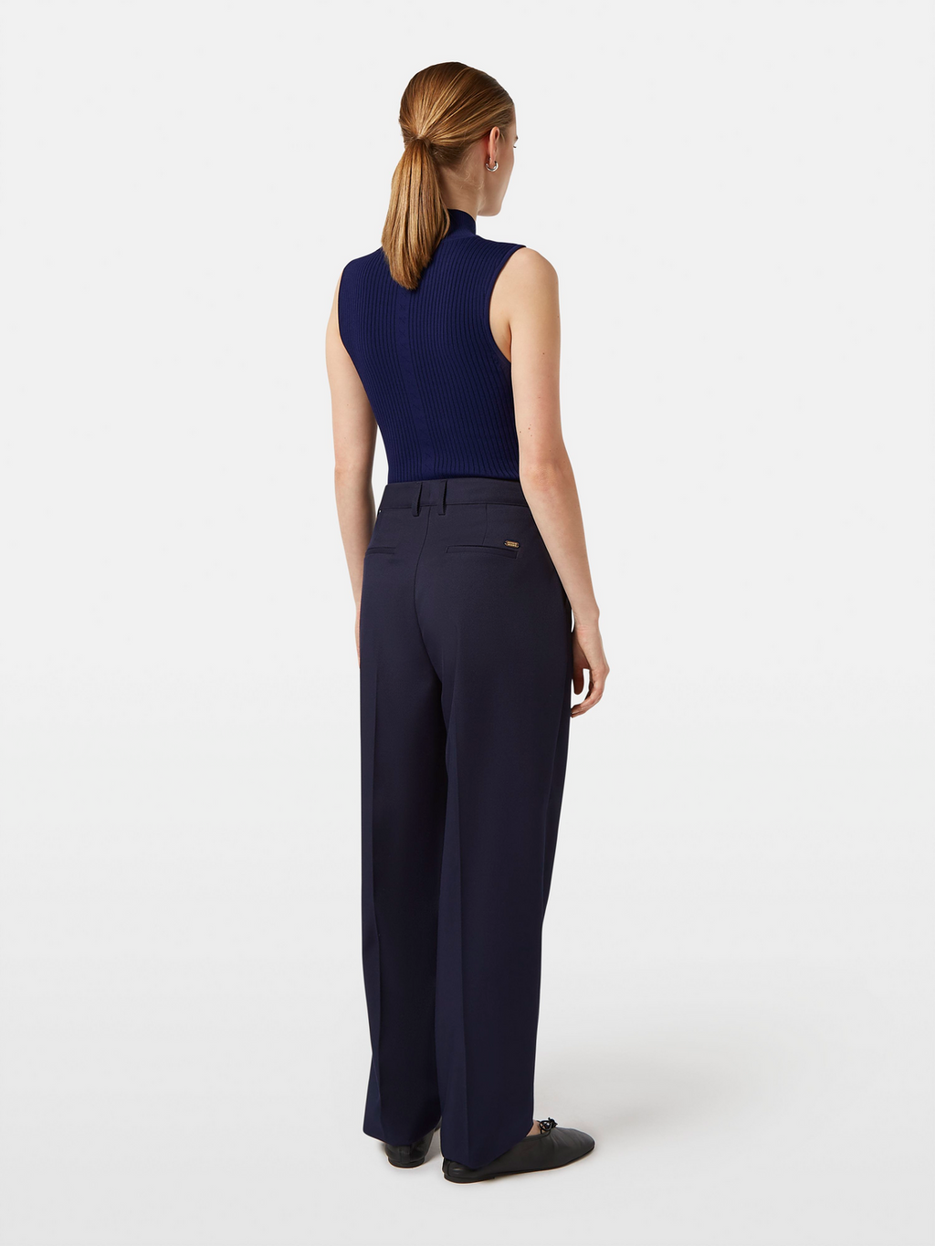 Ribbed Knit Turtleneck Tank