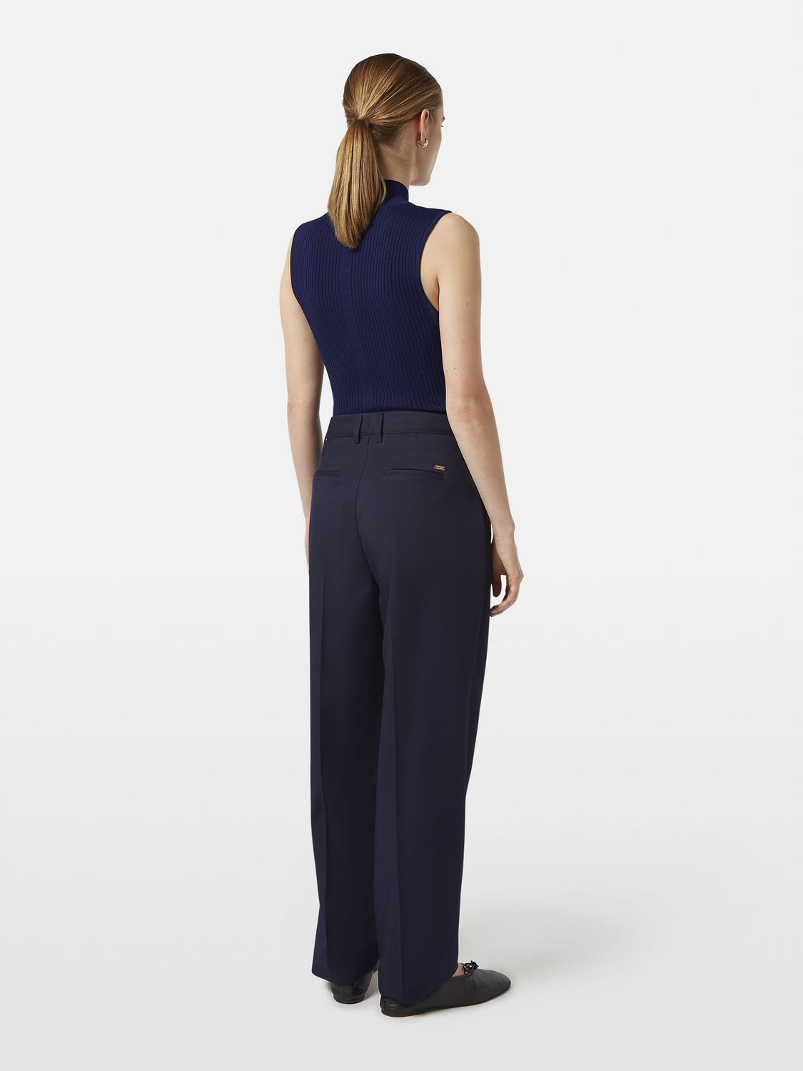Ribbed Knit Turtleneck Tank