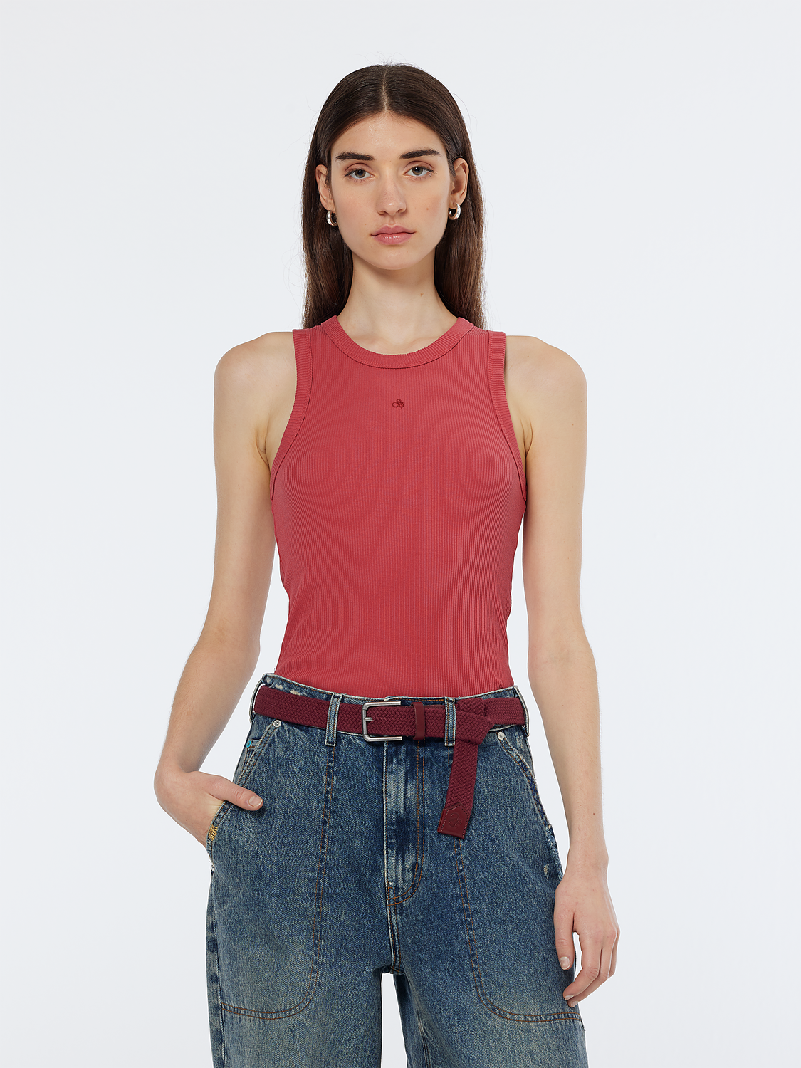 Ribbed Racer Tank Top