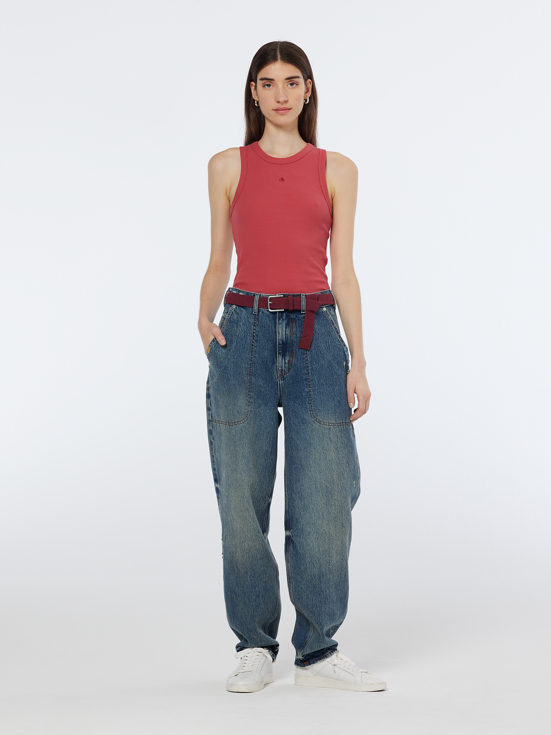 Ribbed Racer Tank Top
