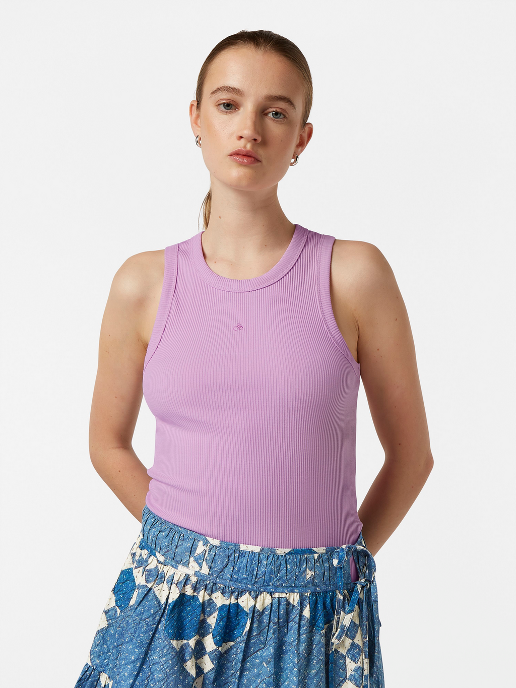 Ribbed Racer Tank Top