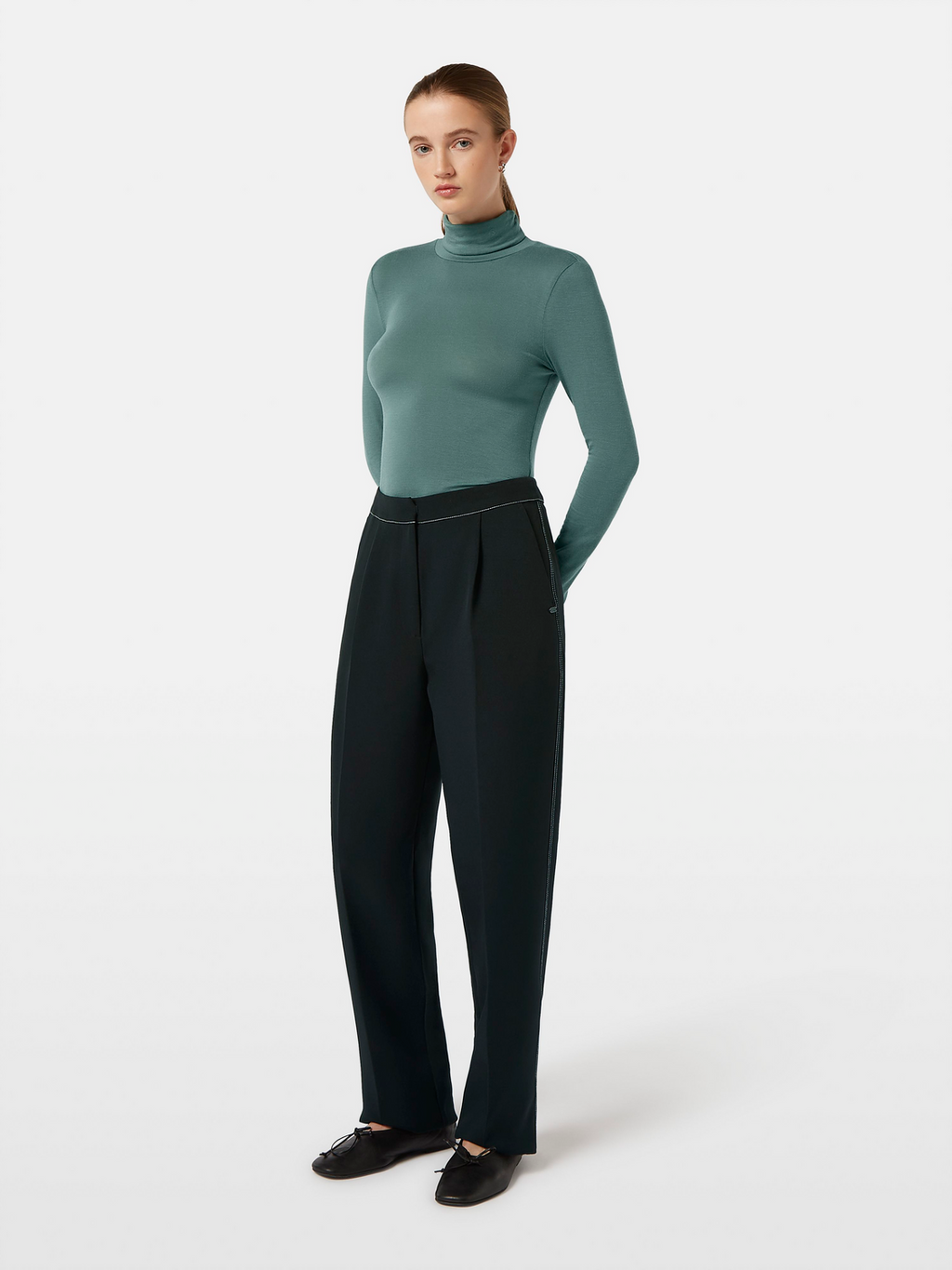 Roll Neck Long Sleeve Shirt