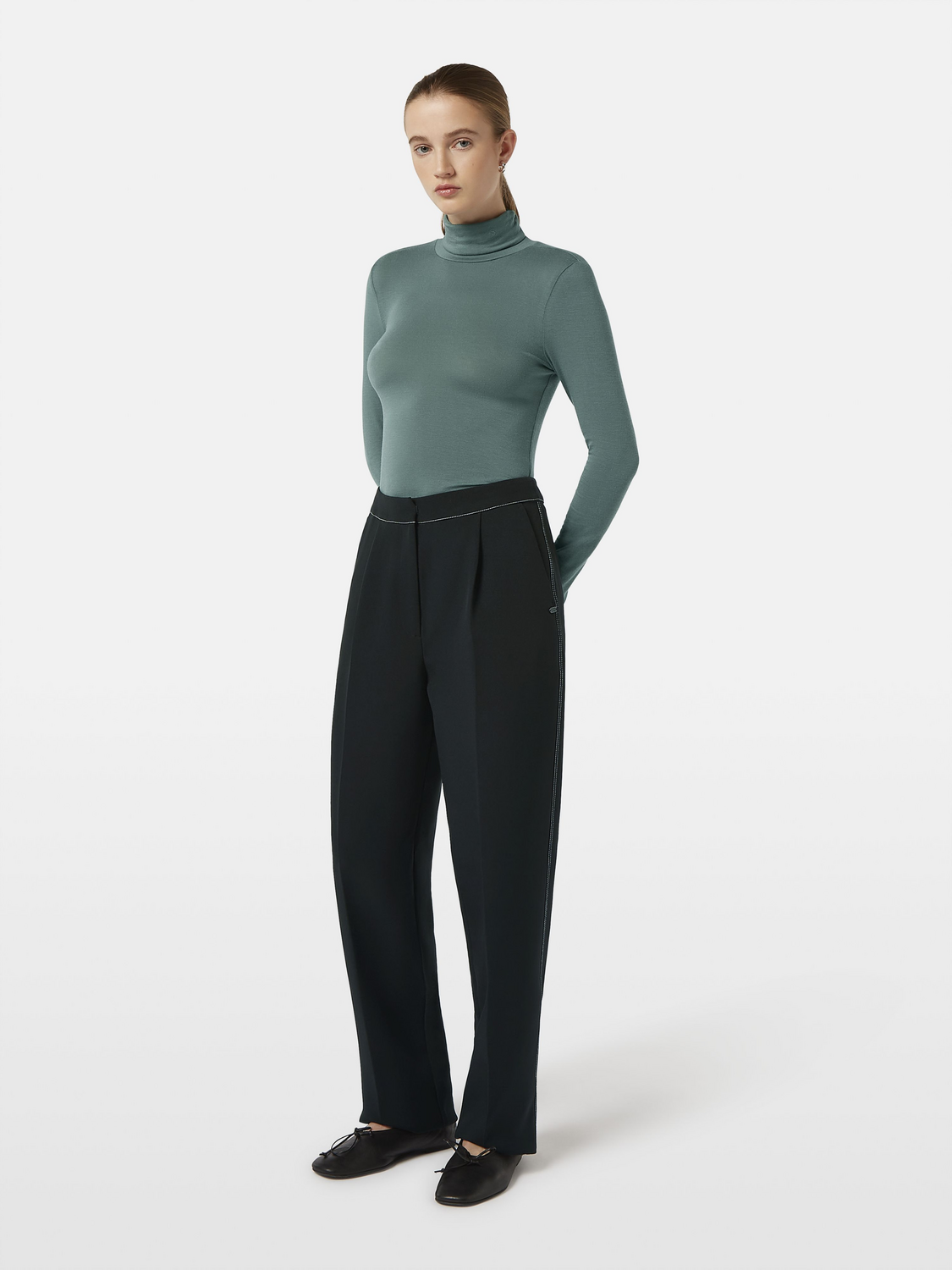 Roll Neck Long Sleeve Shirt