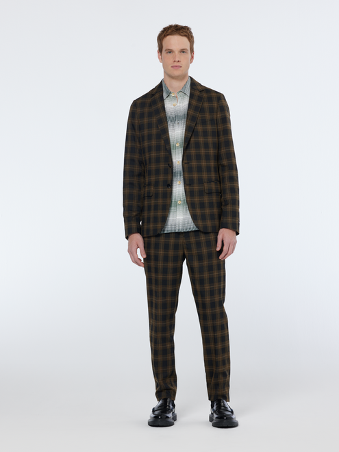 Single-Breasted Yarn-Dyed Check Regular Fit Blazer
