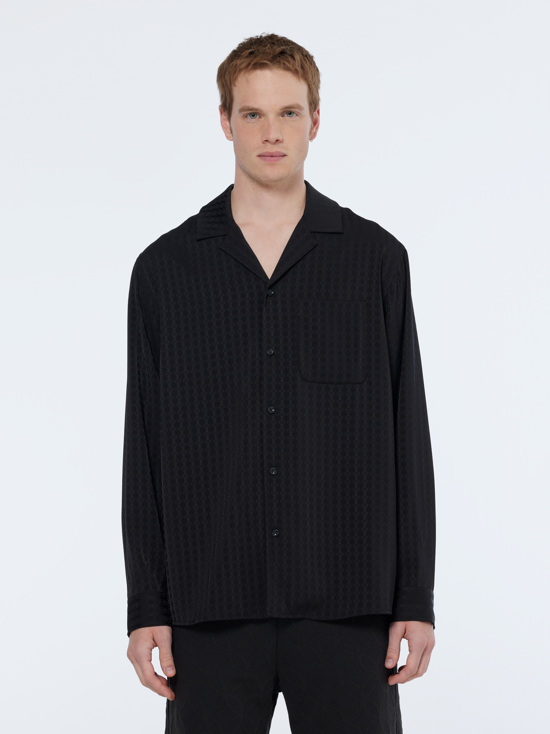 Jacquard Relaxed Fit Sateen Shirt