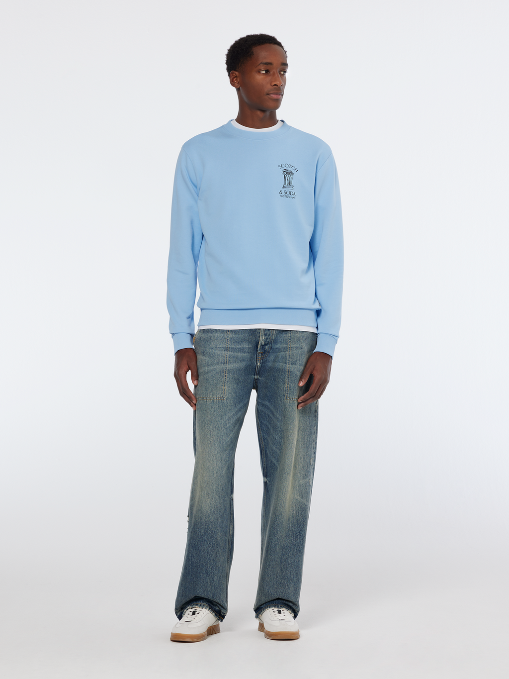 Sweat-shirt à motif de colonne