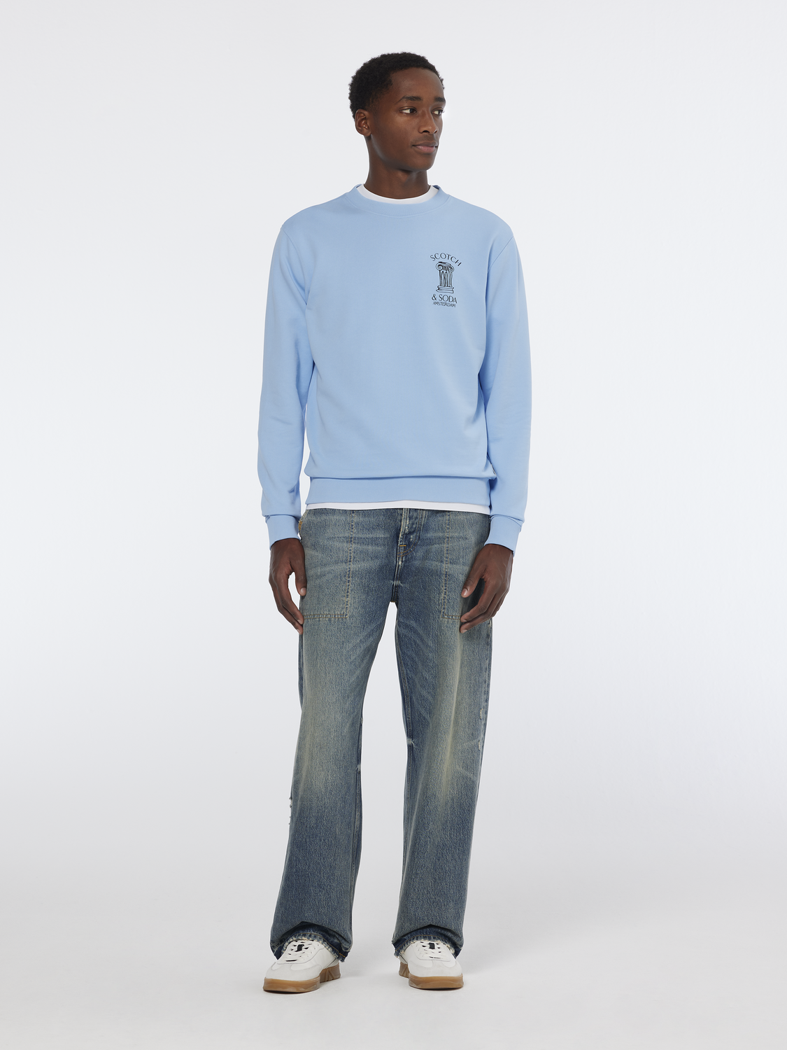 Sweat-shirt à motif de colonne