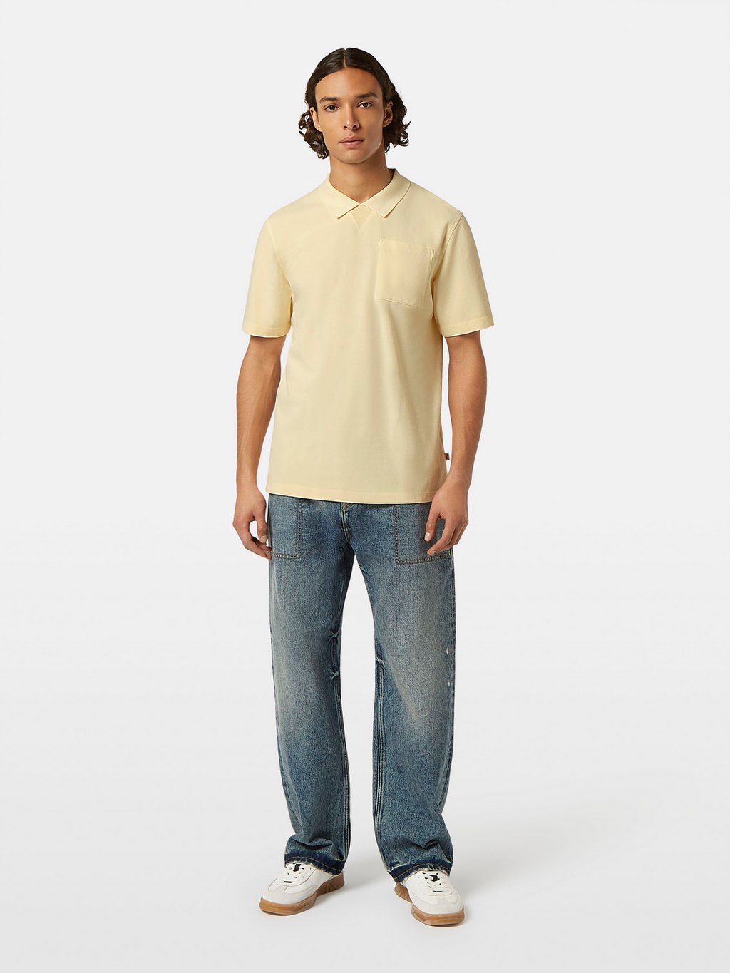 Garment Dye Pique Front Pocket Polo