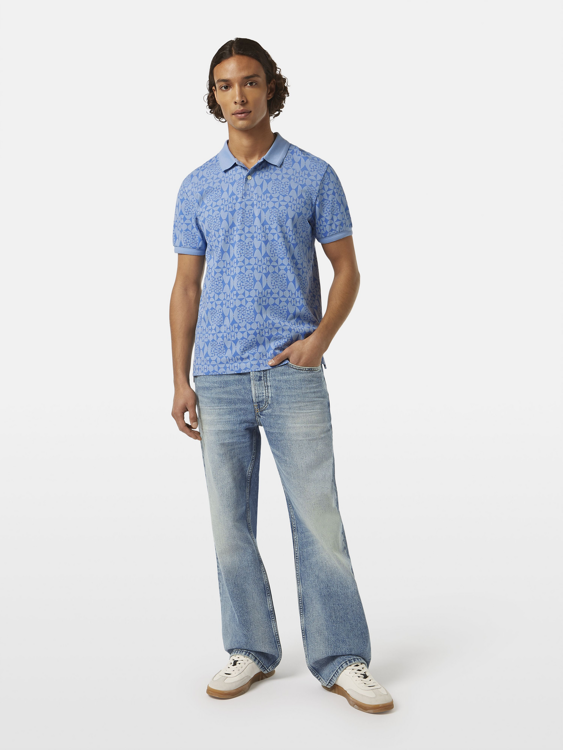 Micro Diamond Print Polo