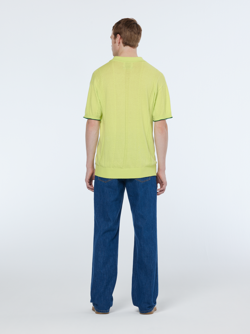 V-Neck Relaxed Fit Knit Polo