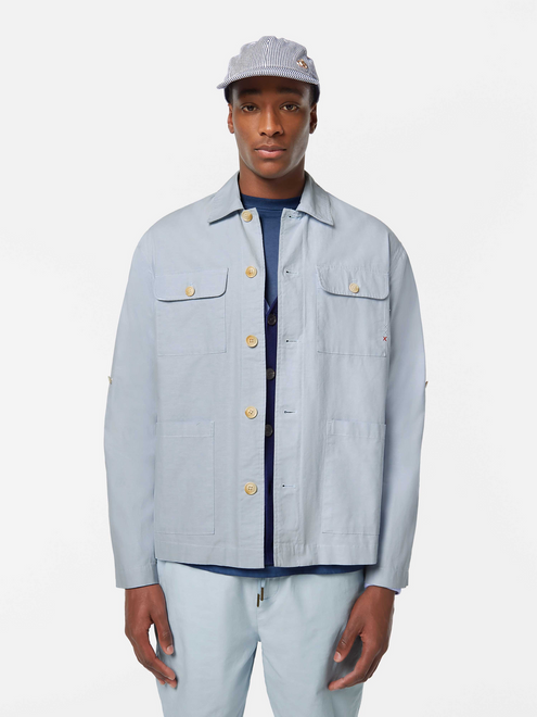 Relaxed-Fit Cotton-Linen Shirt Jacket
