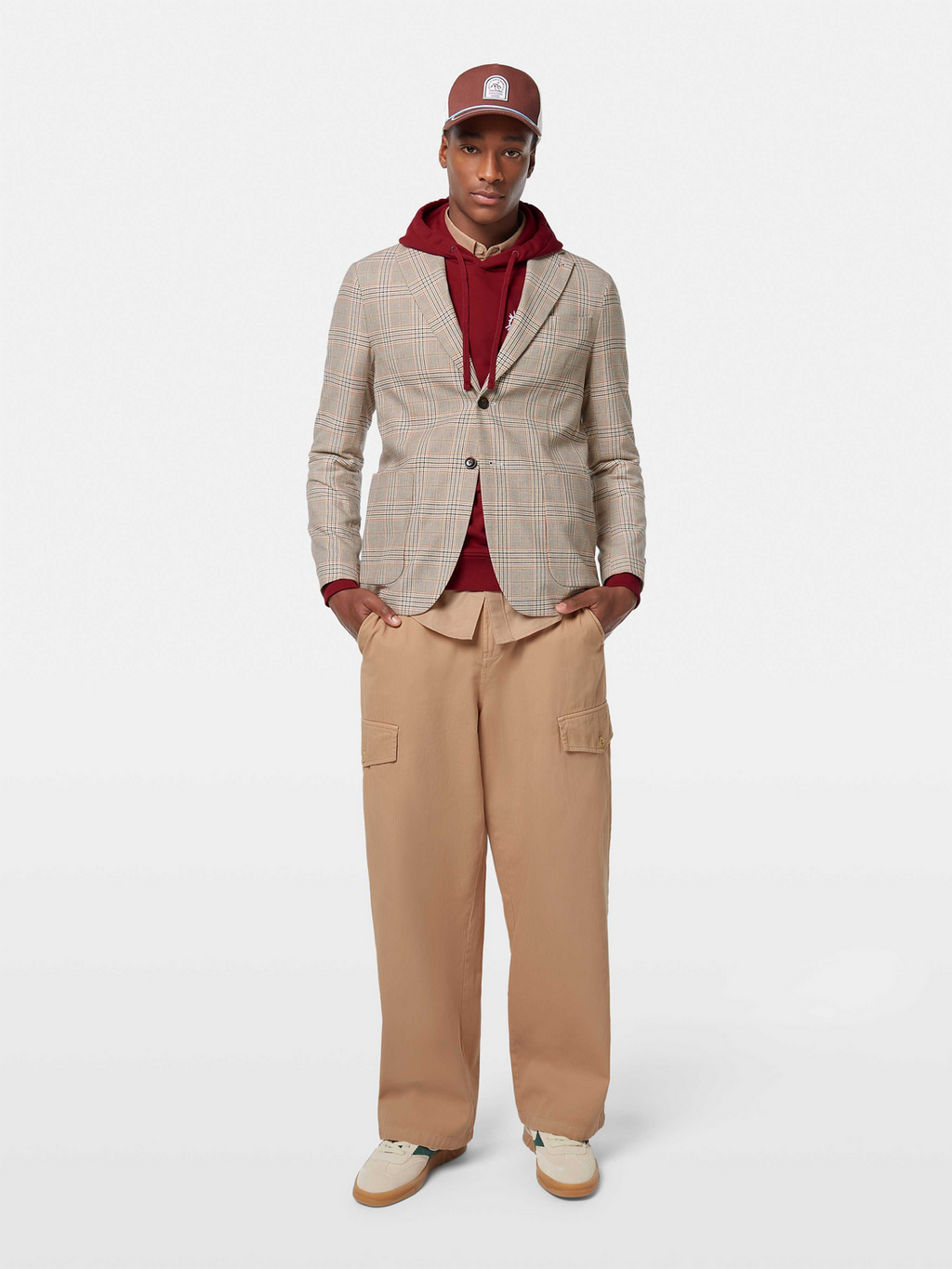 Single-Breasted Cotton-Linen Blend Blazer
