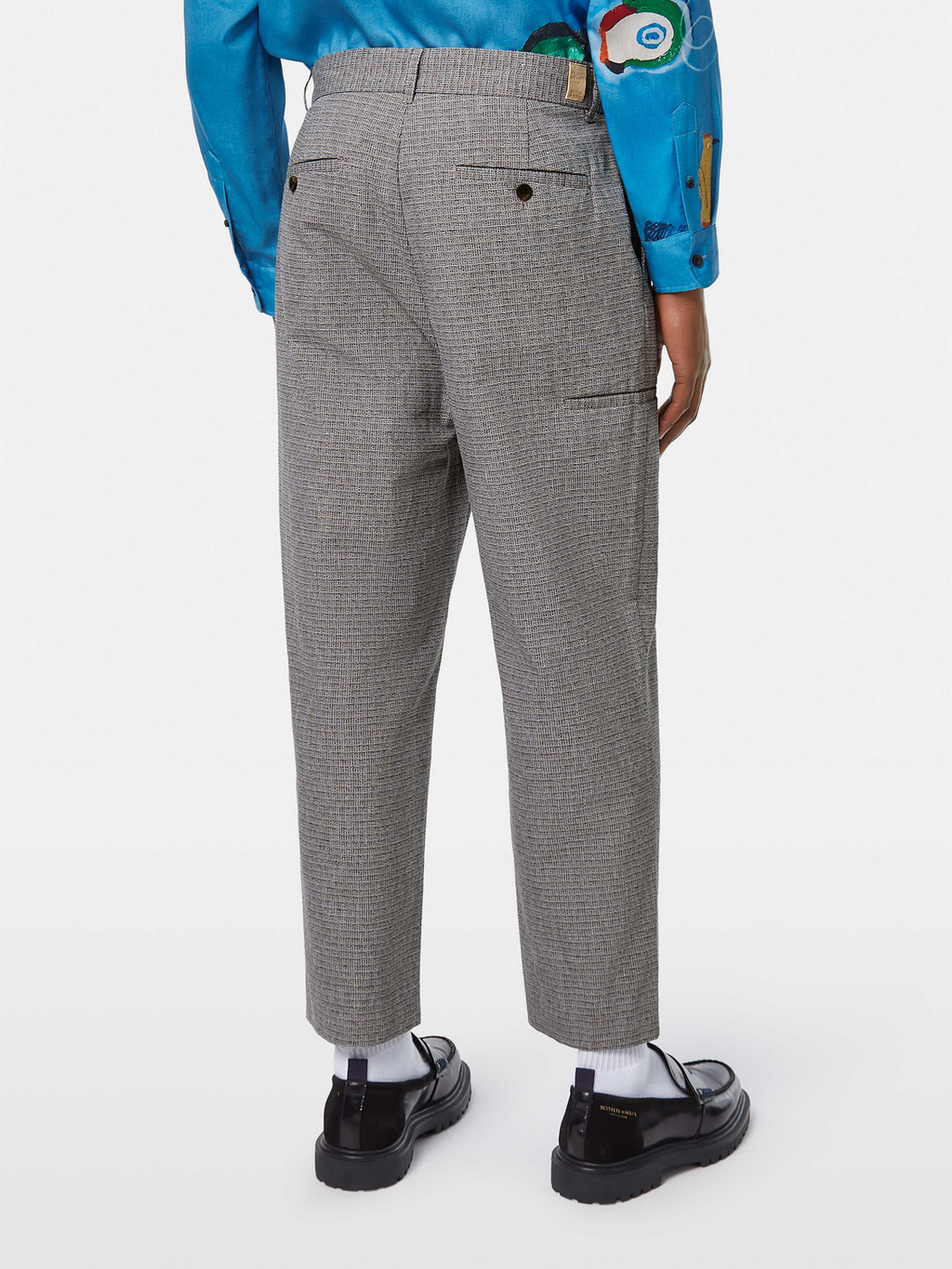 Basket-Weave Wide Fit Cotton-Linen Chino