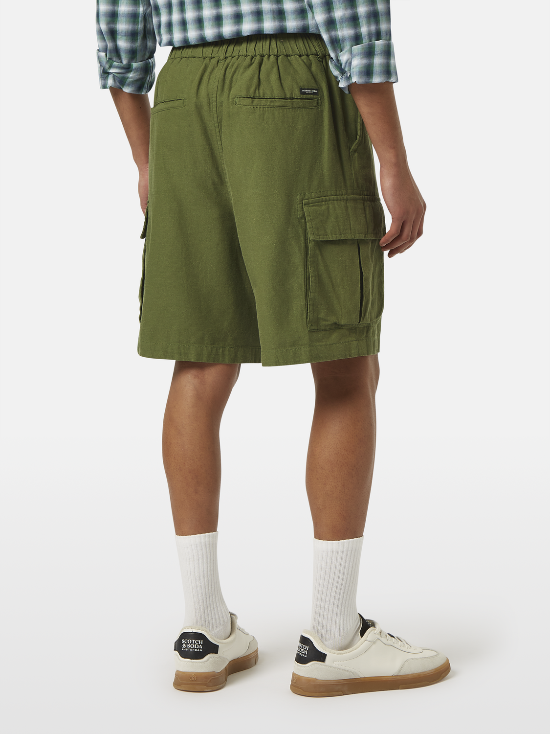 Relaxed Fit Cotton-Linen Cargo Short