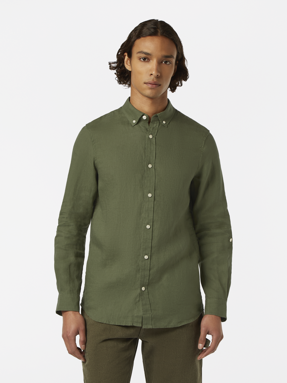 Regular-Fit Linen Button Down Shirt
