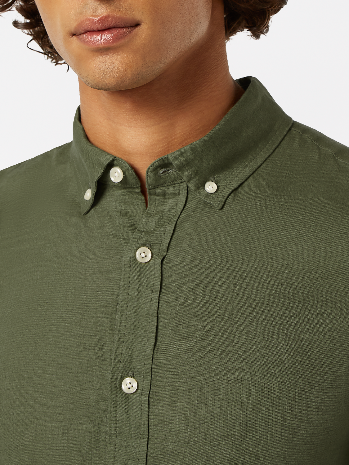 Regular-Fit Linen Button Down Shirt