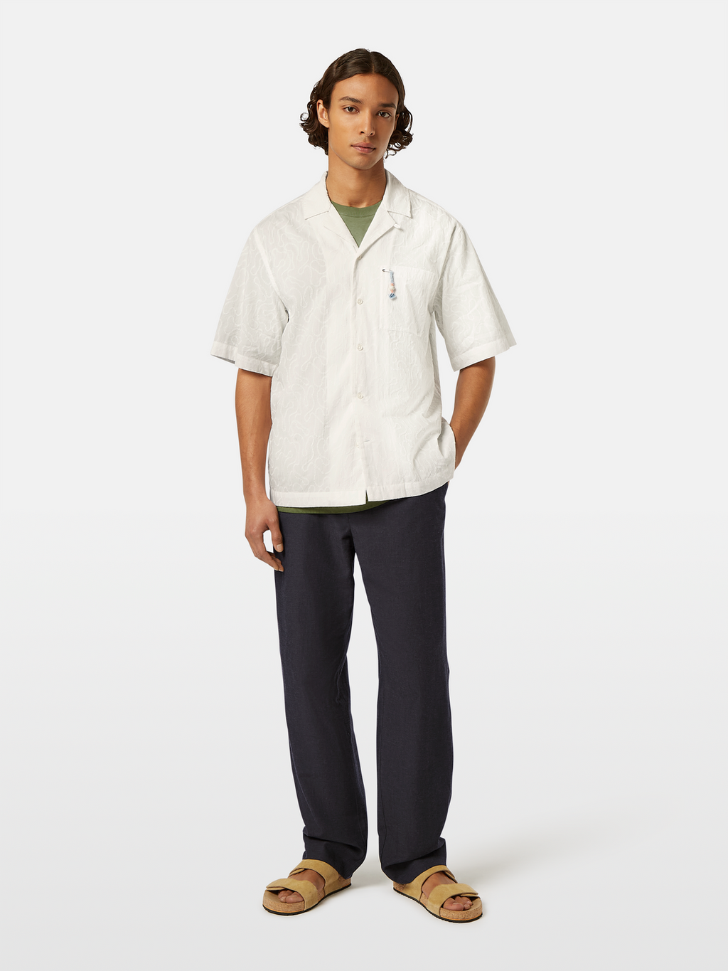 Embroidered Short Sleeve Relaxed-Fit Shirt