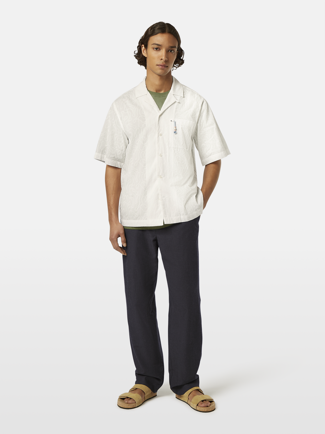 Embroidered Short Sleeve Relaxed-Fit Shirt