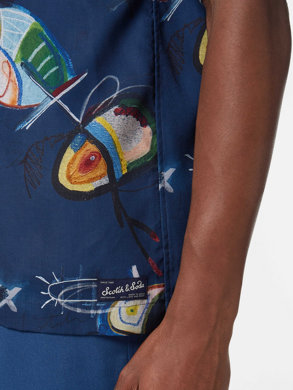 Abstract Island Short Sleeve Relaxed-Fit Tencel Shirt