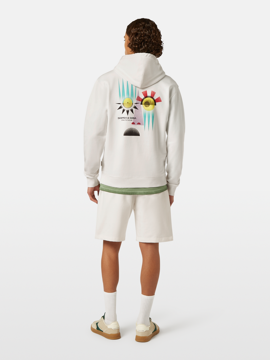 Regular-Fit Printed Artwork Hoodie