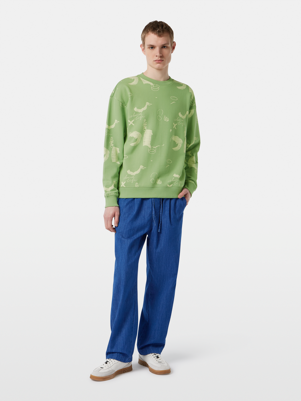 Relaxed-Fit Abstract Printed Sweatshirt