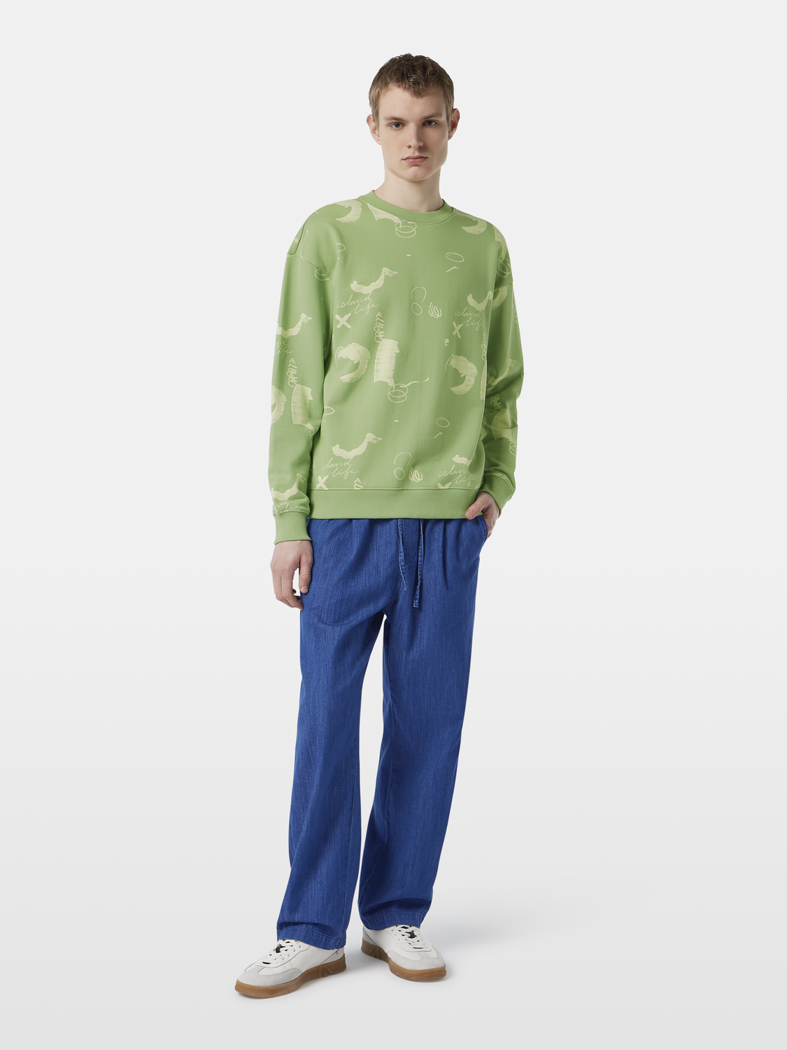 Relaxed-Fit Abstract Printed Sweatshirt