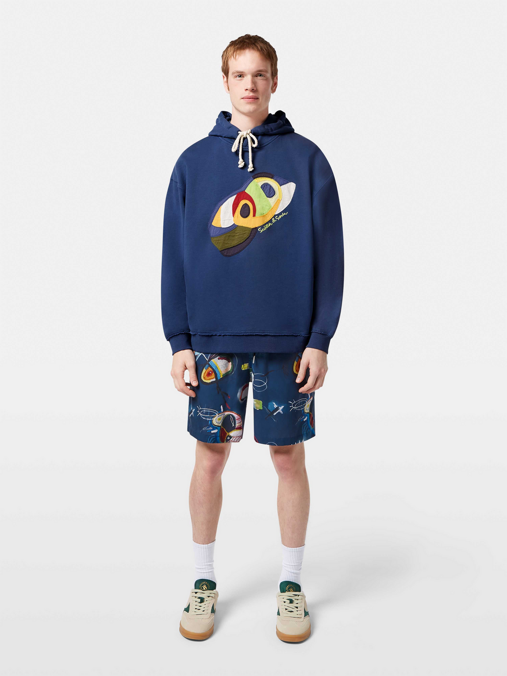 Loose-Fit Applique Artwork Hoodie