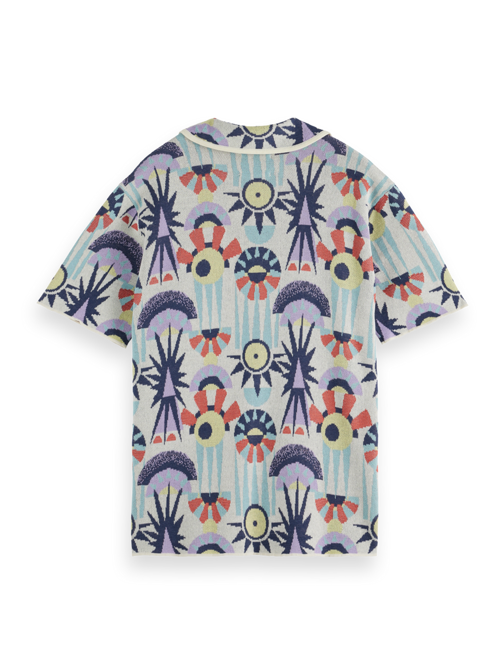 Jacquard Knit Short-Sleeved Shirt