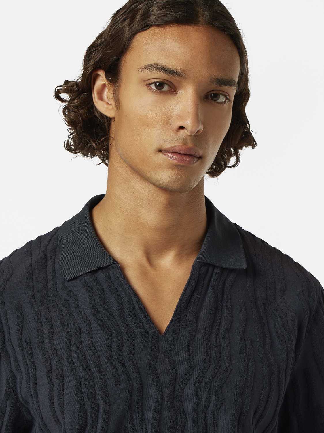 Relaxed-Fit Jacquard Cotton Terrycloth Polo