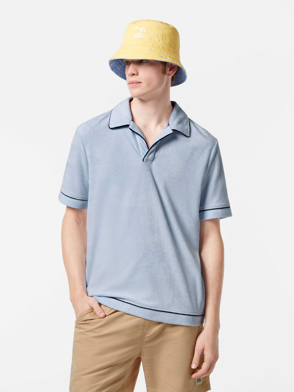 Terrycloth Contrast Detail Relaxed-Fit Polo