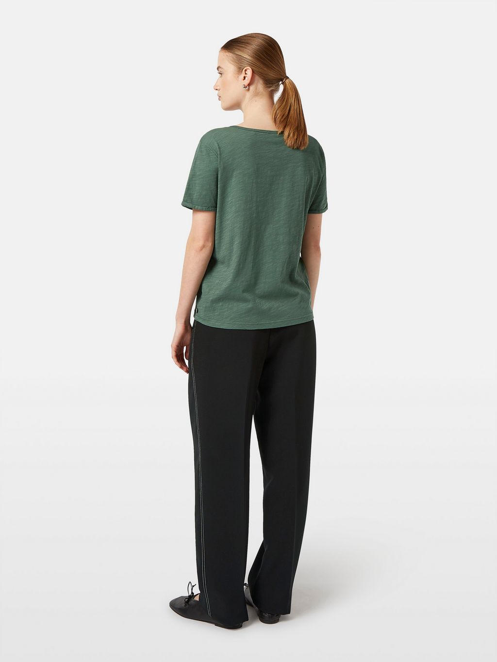 U-Neck Slub Regular Fit T-Shirt