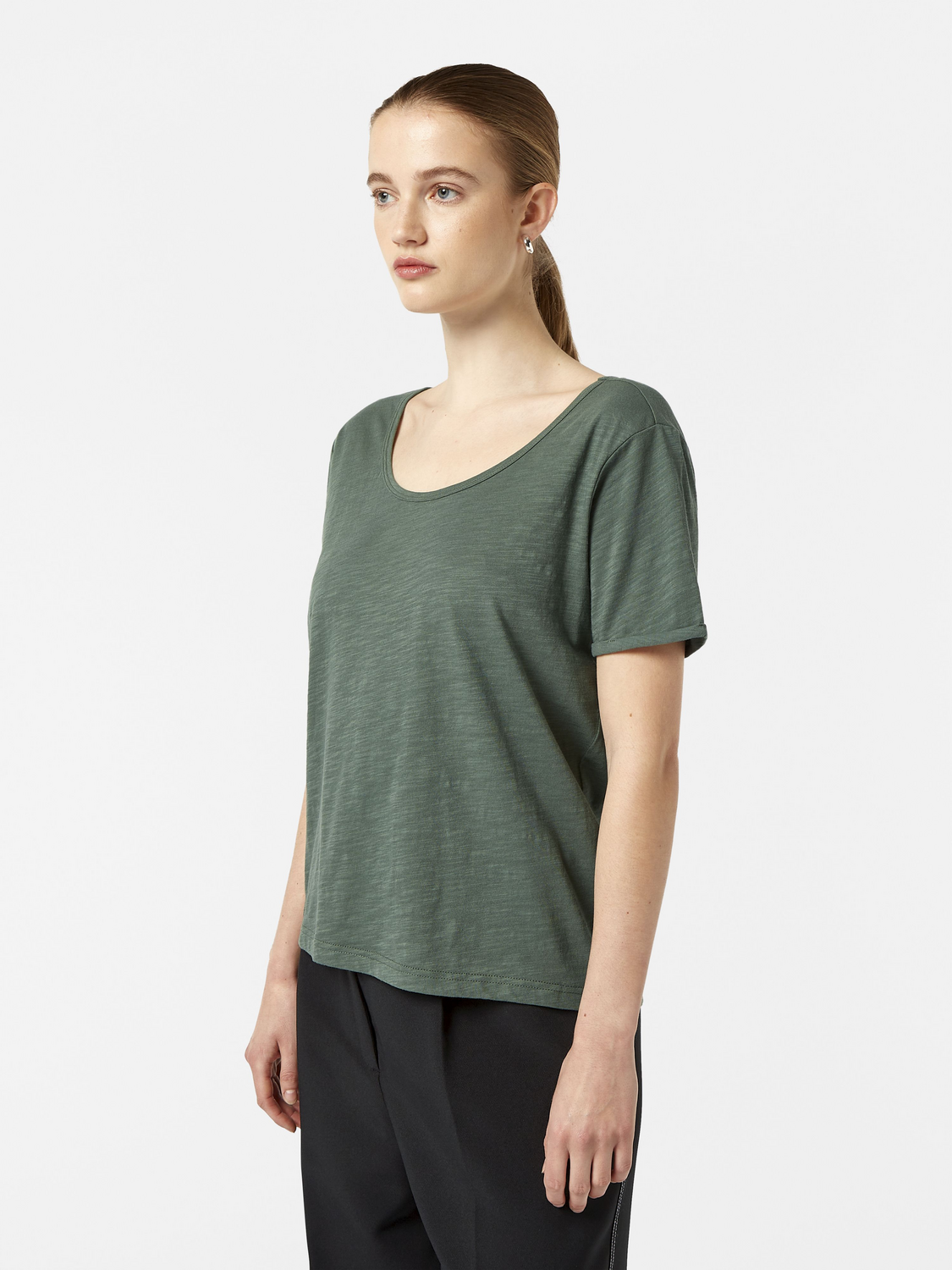 U-Neck Slub Regular Fit T-Shirt