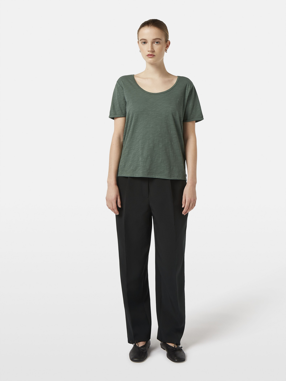 U-Neck Slub Regular Fit T-Shirt