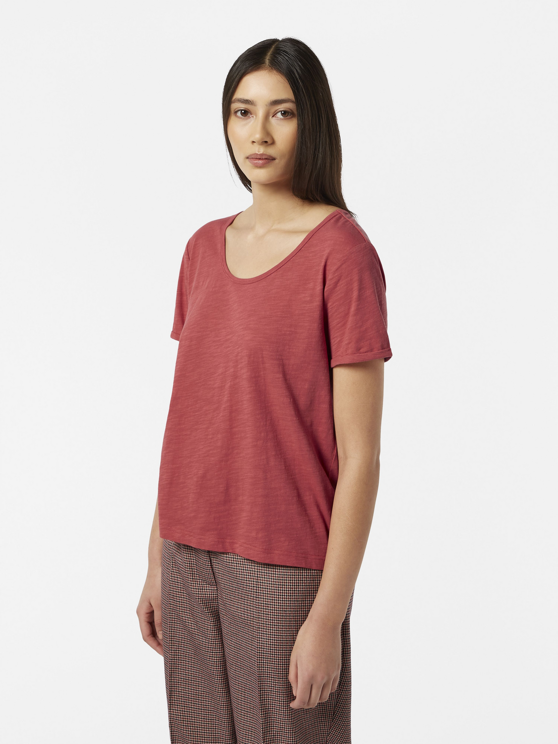 U-Neck Slub Regular Fit T-Shirt