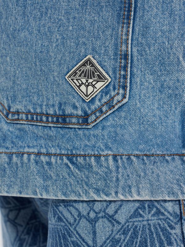 Washed Denim Jacket With Detachable Sleeves
