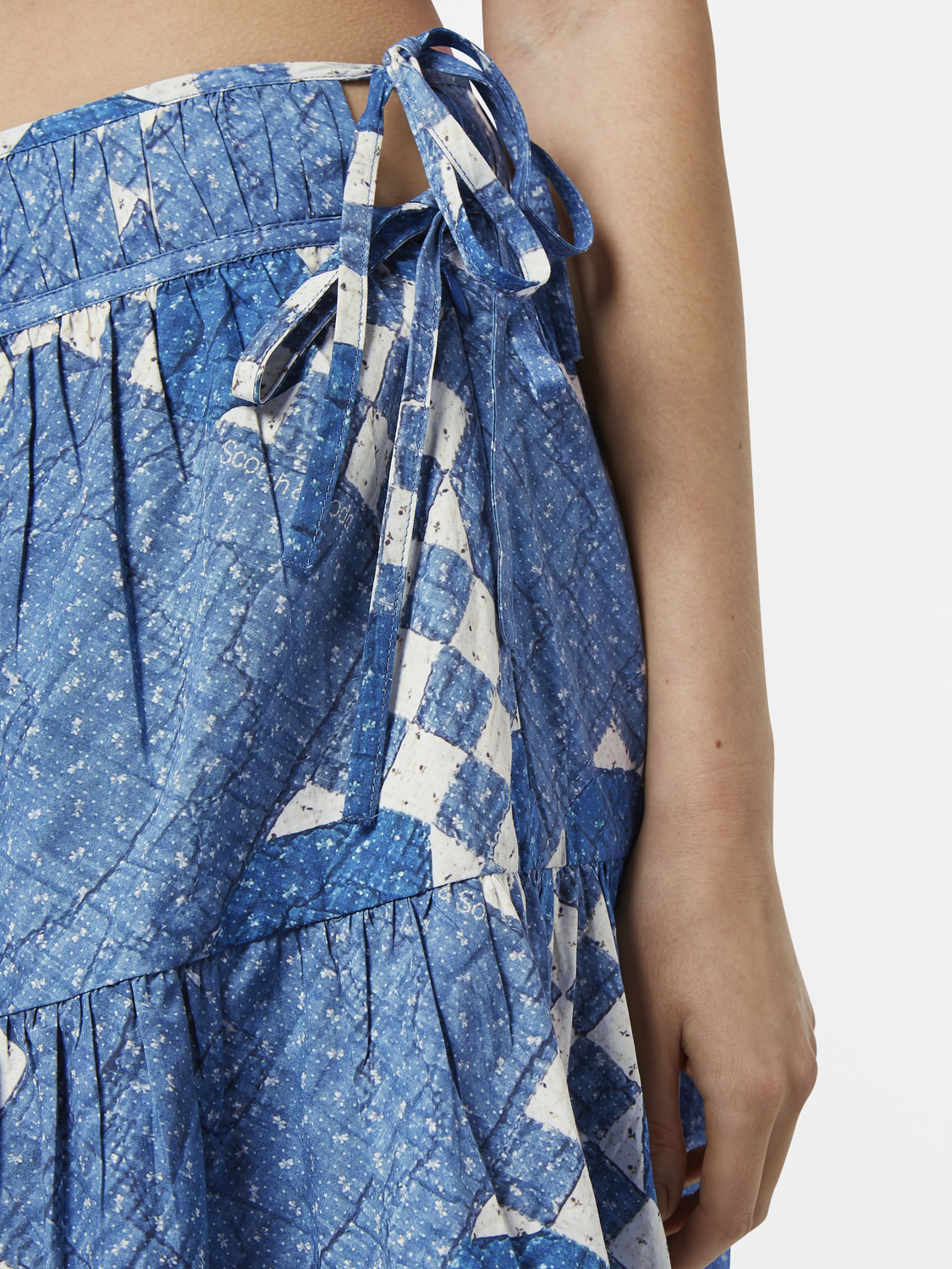 Quilted Gathered Mini Skirt