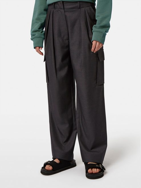 Pantalon cargo Faye taille haute à jambes fuselées