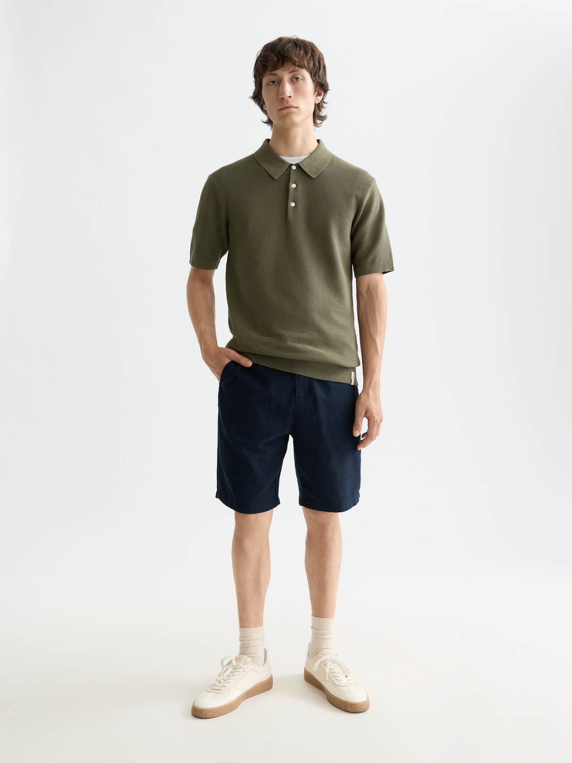 Core - Fave - Short Bermuda en twill de coton et lin