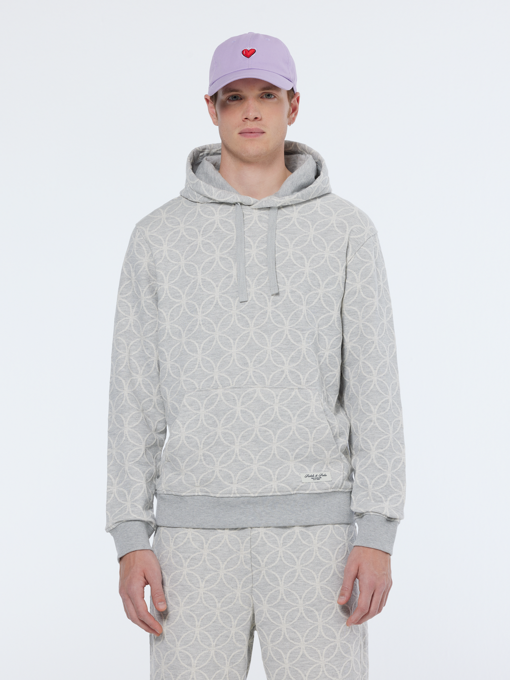 Sweat à capuche jacquard coupe classique
