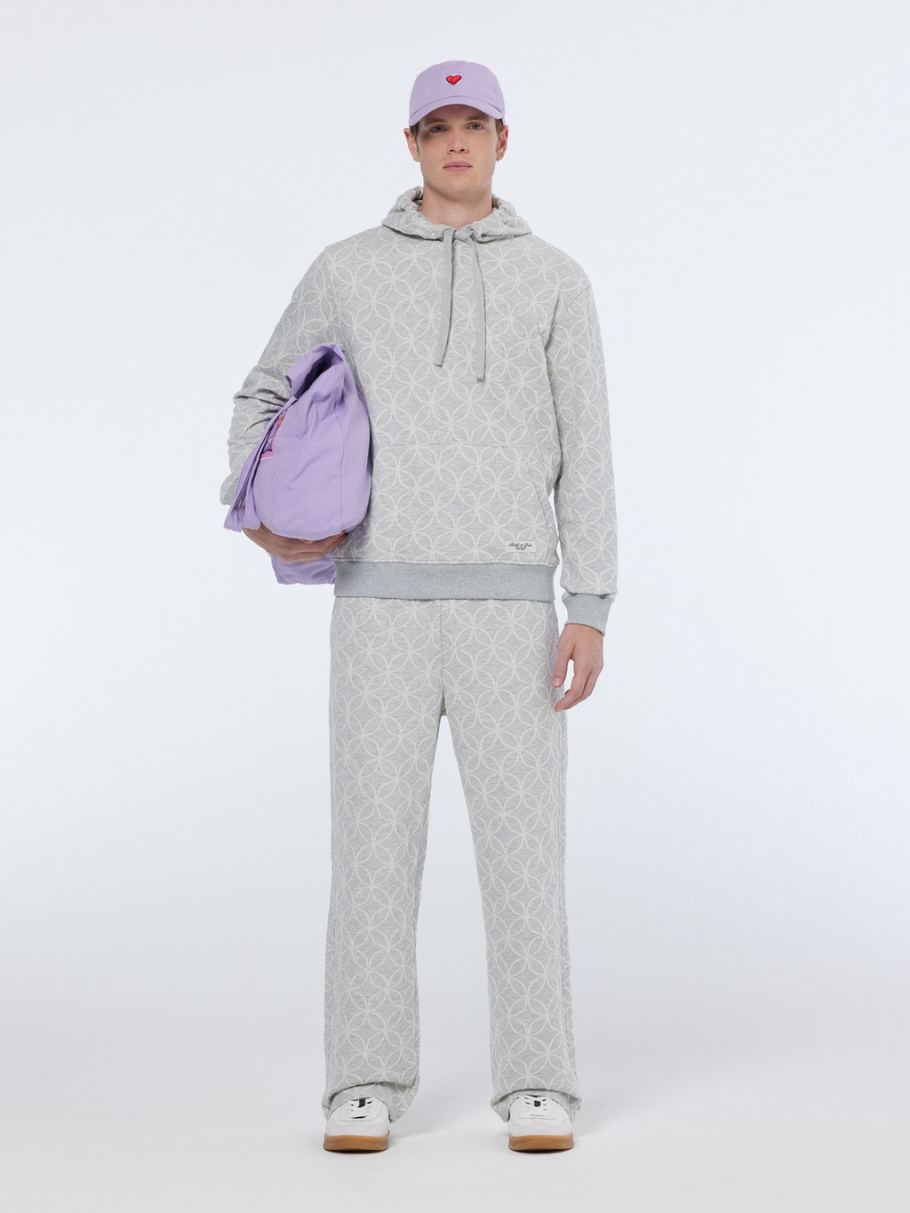 Sweat à capuche jacquard coupe classique