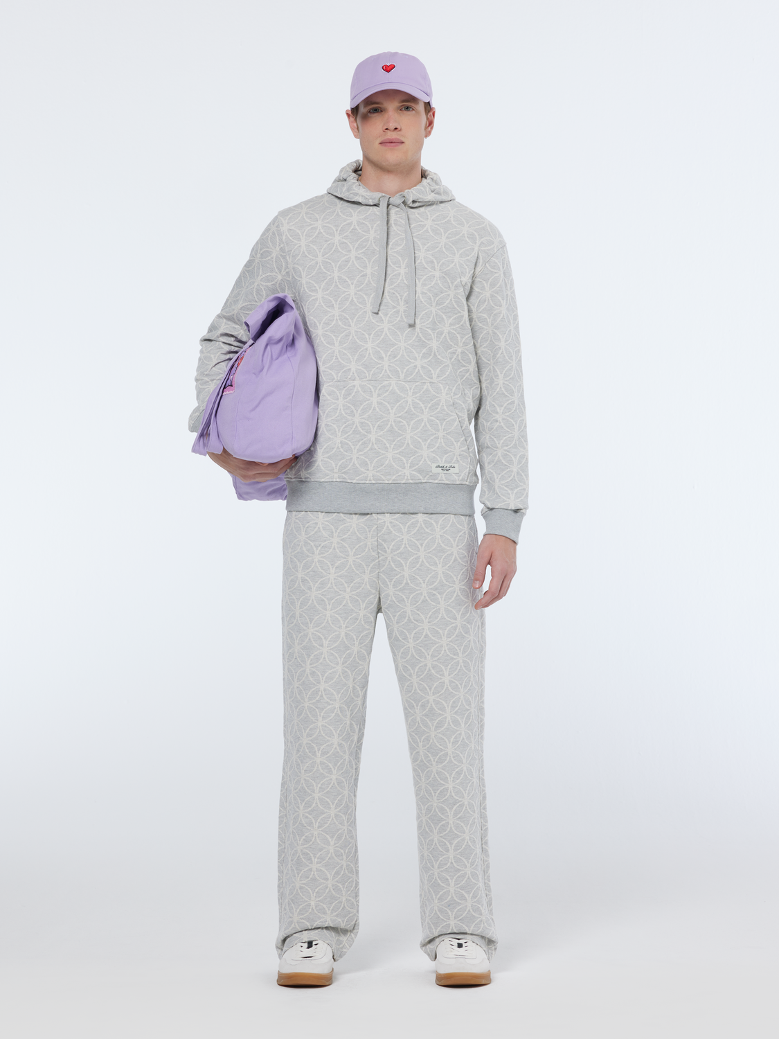 Sweat à capuche jacquard coupe classique