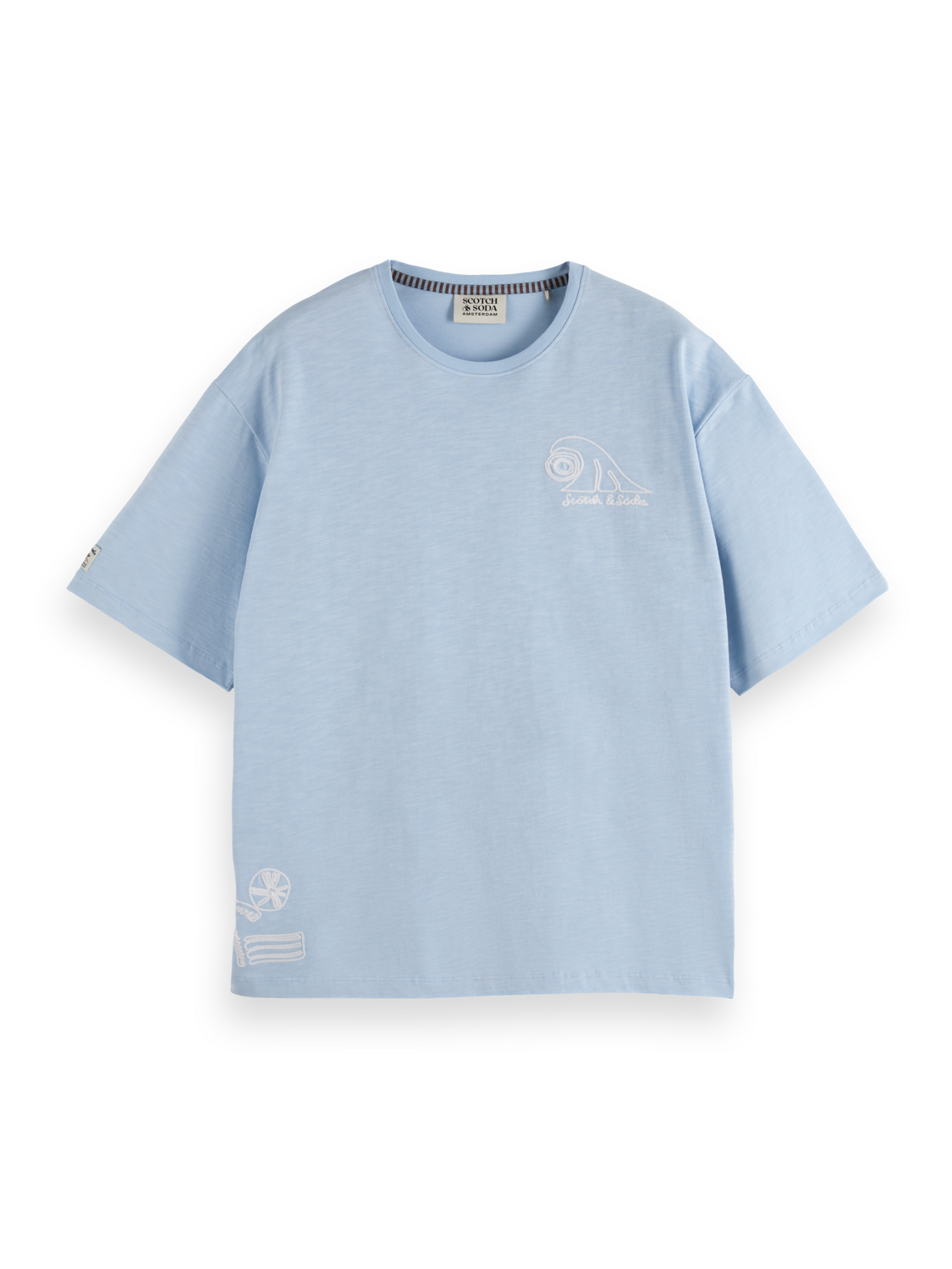 Loose-Fit Slub Embroidery T-Shirt