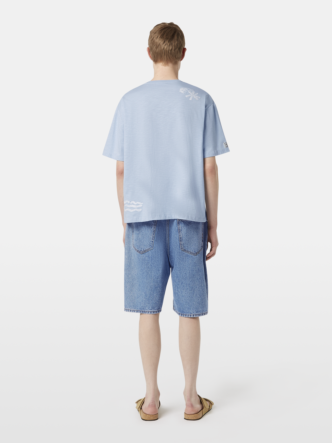 Loose-Fit Slub Embroidery T-Shirt