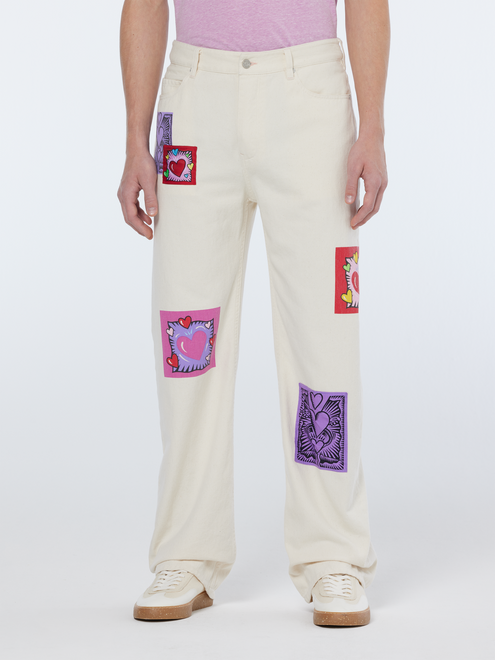Scotch & Soda x Burton Morris Unisex Straight Leg Jeans | Ecru Love