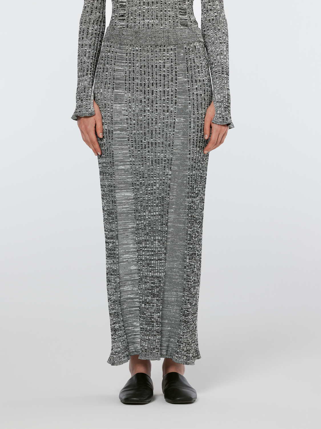 Ribbed Knit Maxi Skirt