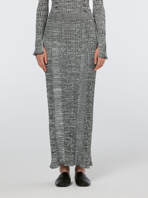 Gerippter Maxi-Strickrock