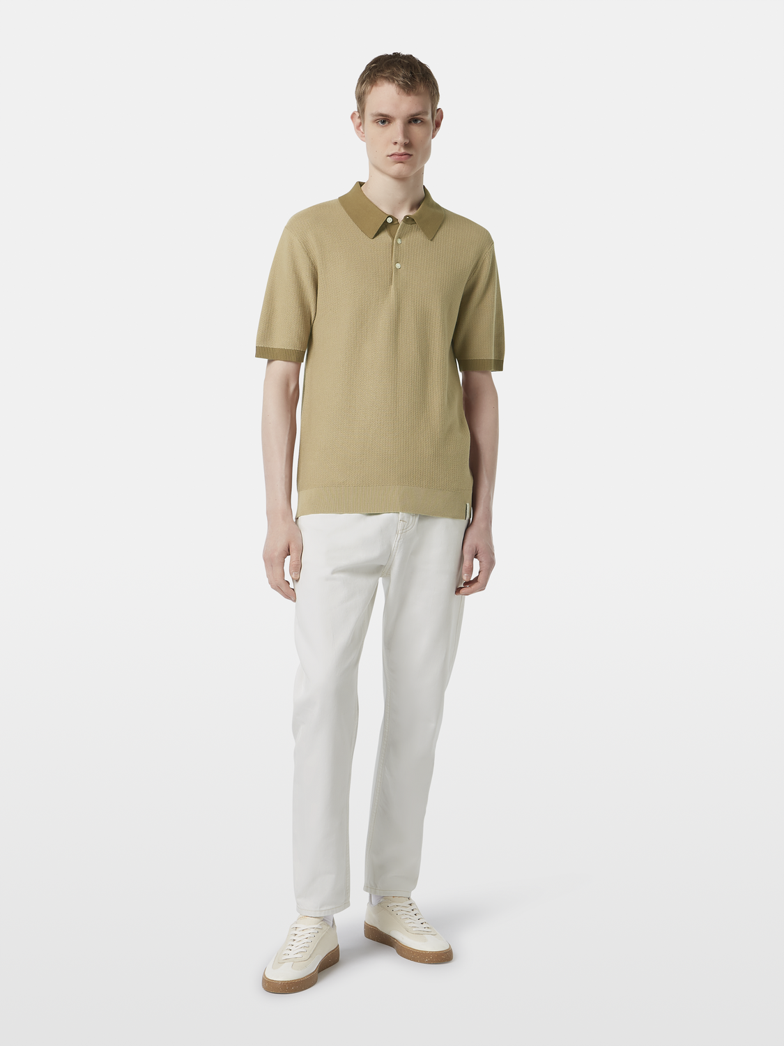 Structured Knit Contrast Polo