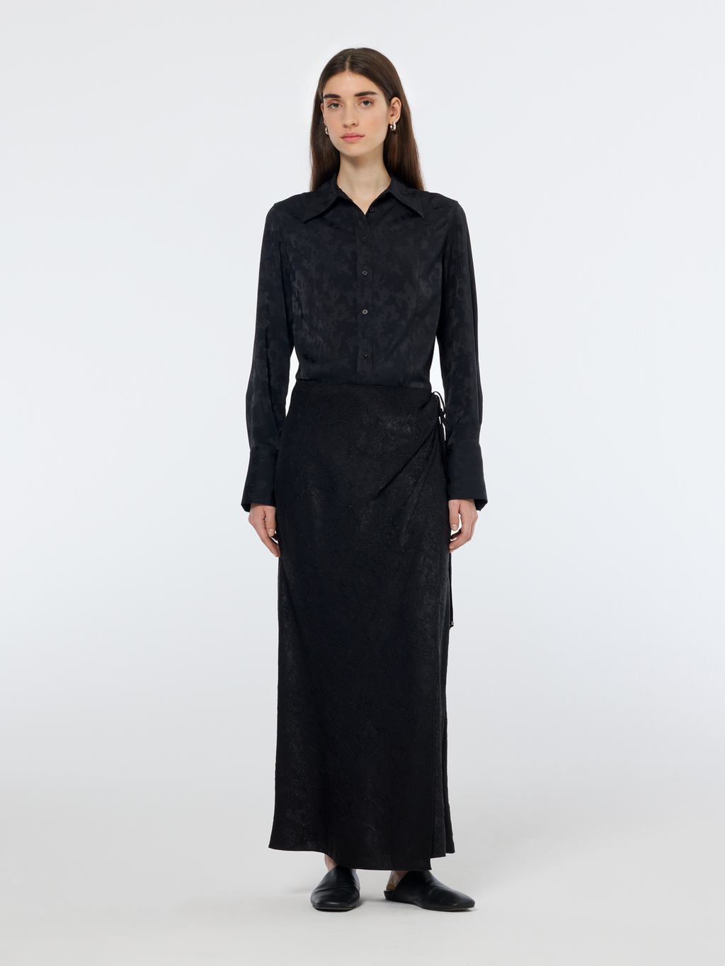 Crushed Satin Skirt